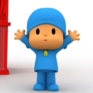 🎃 af215622 Pocoyo pocoyo, kreskówka, dziecko, postać, niebieski telegram sticker