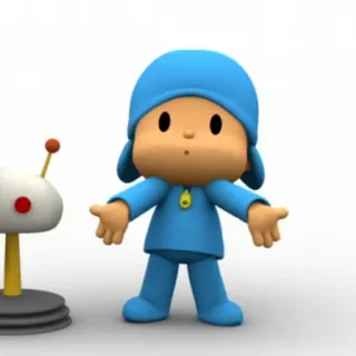 🎃 c8c3a9bc Pocoyo Kreskówka, Postać, Słodkie, Niebieski telegram sticker