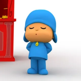 🎃 f5b0e35b Pocoyo pocoyo, kreskówka, postać, niebieski telegram sticker
