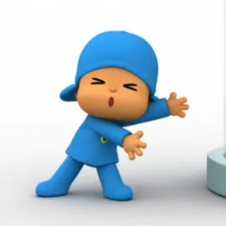 🎃 f8de75c3 Pocoyo kreskówka, postać, dziecko, niebieski, animacja telegram sticker