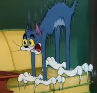 😰 1a39333c Tom Cat Tom and Jerry mèo, hoạt hình, sợ hãi, hoảng sợ, sốc, động vật, mèo hoạt hình telegram sticker