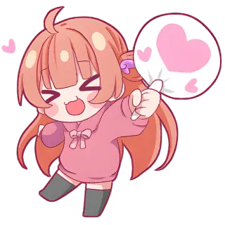 🫶 8e618a47 Anime, Dễ thương, Cô gái, Kawaii, Yêu, Trái tim, Fan, Chibi telegram sticker