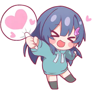 🫶 a5e36be4 Anime, Dễ thương, Trái tim, Chibi, Hoạt hình, Kawaii telegram sticker