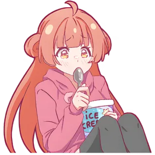 😋 bf533354 ICE CREAM Anime, Kem, Dễ thương, Kawaii, Hoạt hình, Đồ ăn, Ngọt telegram sticker