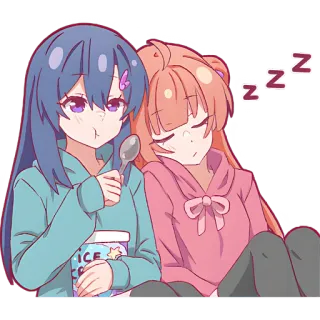 😴 caf31e3f ZZZ Anime, Hoạt hình, Ngủ, zz, Dễ thương, Cô gái, Kem telegram sticker