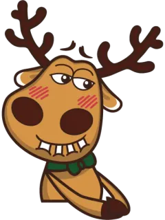 😊 66df9aa5 トナカイ, 漫画, 動物, かわいい, スカーフ, クリスマス, 面白い telegram sticker