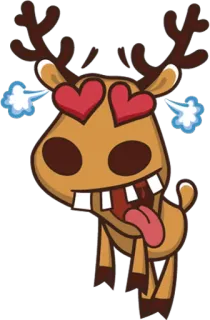 😍 85c90425 ヘラジカ, 漫画, 動物, 愛, ハート, 絵文字, ステッカー, 可愛い telegram sticker