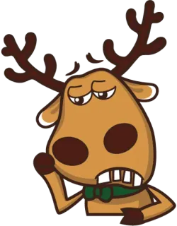 😞 95638f7e ヘラジカ, 漫画, 動物, マフラー, トナカイ, 枝角 telegram sticker