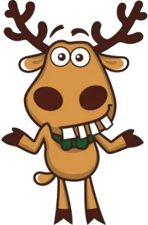 😌 97ee7a38 漫画, ヘラジカ, 動物, 面白い, かわいい, 蝶ネクタイ telegram sticker