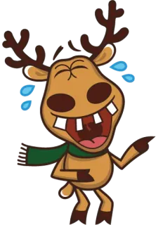 😂 c9085dfc トナカイ, 漫画, スカーフ, 笑う, 面白い, 動物 telegram sticker