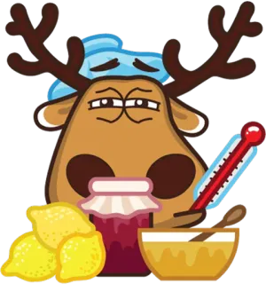 💊 e137ca8c ヘラジカ, 病気, インフルエンザ, 治療薬, レモン, ジャム, 体温計 telegram sticker