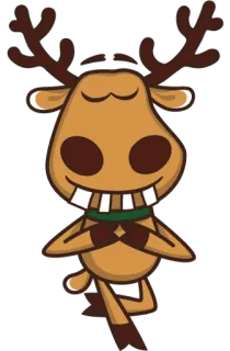 😊 f9755d91 ヘラジカ, ヨガ, 漫画, 動物, 可愛い, 瞑想 telegram sticker