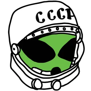 👽 03a3c722 CCCP espaço, alienígena, astronauta, URSS, capacete, soviético telegram sticker