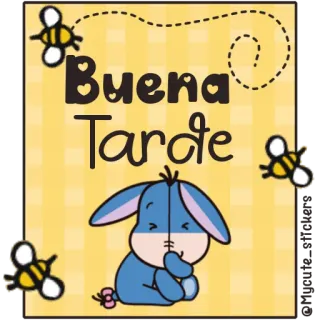 🍯 a18ba107 Eeyore Winnie the Pooh Buena Tarde 이요르, 곰돌이 푸, 안녕하세요, 벌, 만화, 인사 telegram sticker
