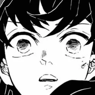 ☁️ 17d26058 anime, manga, shocked, face, black and white telegram sticker