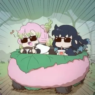 ☁️ 3c689f4b anime, chibi, sunglasses, friends, cartoon telegram sticker