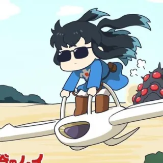 ☁️ 6552f29c anime, chibi, plane, cartoon, sunglasses telegram sticker
