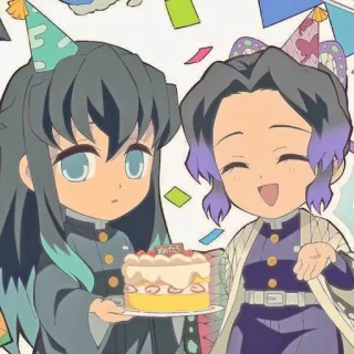 ☁️ 89ebb0cd おめでとう anime, birthday, characters, cartoon, celebration, cake telegram sticker