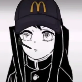 ☁️ e47ffe21 anime, mcdonalds, uniform, cartoon, employee telegram sticker