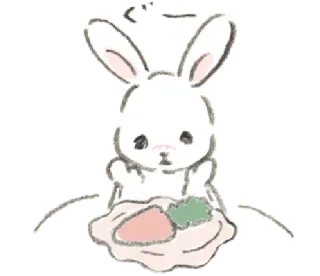 🐁 5330f27b กระต่าย, สัตว์, น่ารัก, การ์ตูน, คาวาอิ telegram sticker