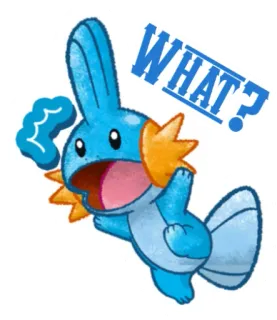 😳 23d05441 Mudkip Pokemon WHAT? Мадкип, Покемон, Аниме, Мем, Удивлен, Вопрос telegram sticker