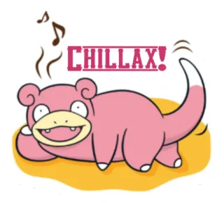 😎 394a855b Slowpoke Pokémon CHILLAX! покемон, Slowpoke, чилл, релакс, милый, мультфильм telegram sticker