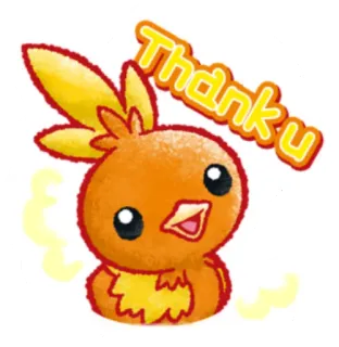 ☺ b050edd6 Torchic Pokemon Thanku Торчик, Покемон, милый, спасибо telegram sticker