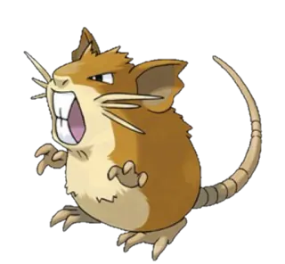 🔵 0316882e Rattata pokemon, chuột, quái vật, trò chơi, động vật, phim hoạt hình telegram sticker