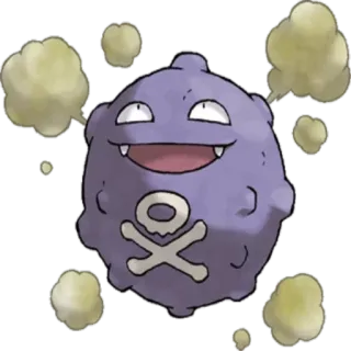 🔵 15874f8c Koffing Pokemon pokemon, koffing, độc, quái vật, trò chơi, anime, nhãn dán telegram sticker