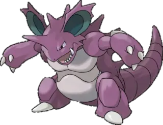 🔵 aa8870e6 Nidoking Pokemon pokemon, quái vật, nidoking, tím, động vật, trò chơi, anime telegram sticker