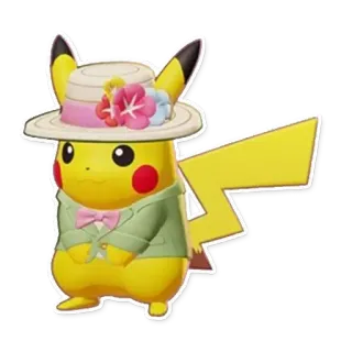 ☀️ b8da792a Pikachu покемон, пикачу, мультфильм, персонаж, милый, шляпа, костюм telegram sticker