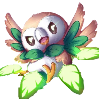 😊 536564bc Rowlet Pokemon Pokemon, Rowlet, owl, grass type, video game, cute, fanart telegram sticker