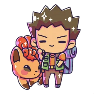 😊 ae6cdd46 Brock Pokemon Brock, Pokemon, Vulpix, Cartoon, Anime, Sticker telegram sticker