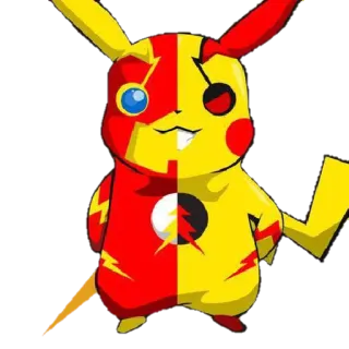🤫 e545253c Pikachu pokemon, pikachu, the flash, mashup, superhero, cartoon telegram sticker