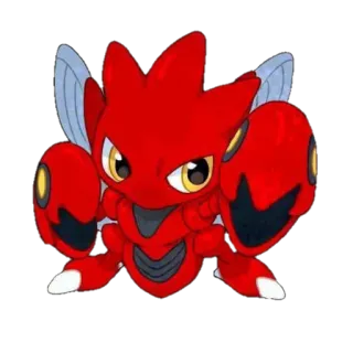 😊 f6ffe9eb Scyther Pokemon pokemon, scyther, bug, fighting, red, anime, monster telegram sticker