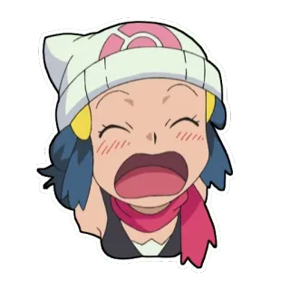 😵 1874f9e6 Dawn Pokémon покемон, аниме, мультфильм, рассвет, персонаж, наклейка whatsapp sticker