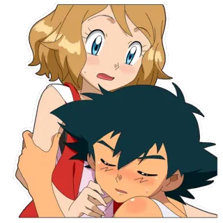 💊 1ee48707 Ash Ketchum Pokemon покемон, аниме, серена, эш кетчум, мультфильм whatsapp sticker