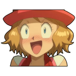 😳 5a740119 Serena Pokemon Серена, Покемон, аниме, девушка, мультфильм, улыбается whatsapp sticker