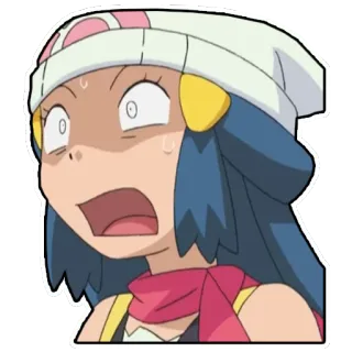 😖 7e4dcfc6 Dawn Pokémon покемон, dawn, аниме, стикер, мультфильм, удивлён whatsapp sticker