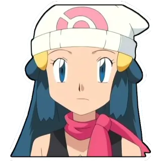 😐 afcc6e34 Dawn Pokémon покемон, dawn, аниме, мультфильм, наклейка whatsapp sticker