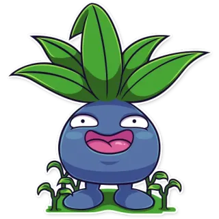 😀 1a85f378 Oddish Pokemon pokemon, oddish, video game, imut, karakter telegram sticker