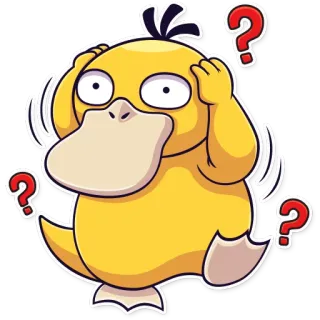❓ 7b98a850 Psyduck Pokemon Psyduck, Pokémon, tanda tanya, bingung, kartun telegram sticker