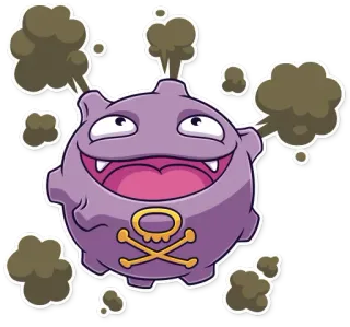 💨 eff8fc66 Koffing Pokemon pokemon, koffing, racun, tengkorak, kartun telegram sticker