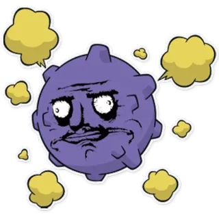 😬 d2200548 pokemon, koffing, meme, gesicht telegram sticker
