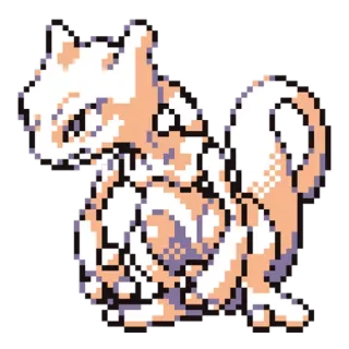 😼 bc56e09e Mewtwo Pokemon Mewtu, Pokémon, Videospiel, Charakter, Kreatur telegram sticker