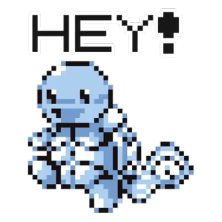 👋 e24f5d37 Squirtle Pokemon HEY! Schiggy, Pokémon, Pixelkunst, Videospiel, Charakter, Cartoon, Hey telegram sticker