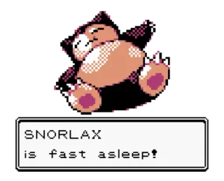 🐷 1a012847 Snorlax Pokémon SNORLAX is fast asleep! pokemon, dormir, jeu, animal, ronflex telegram sticker