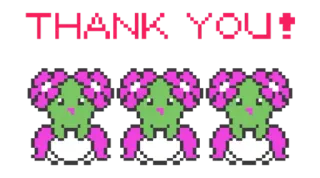 🌺 ac89788a THANK YOU! merci, pixel art, fleur, positif, gratitude telegram sticker