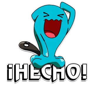 👍 5196a465 Wobbuffet Pokemon ¡HECHO! 宝可梦, 果然翁, 完成, 西班牙语, 表情, 动漫, 游戏 telegram sticker