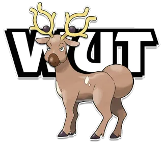 🤨 b5930d3d Stantler Pokemon WUT 宝可梦, 惊角鹿, 鹿, WUT, 动物 telegram sticker